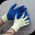 SRSAFETY 10 Gauge gelbe Polycotton Liner auf blauem Latexhandschuh aus Top Handschuh